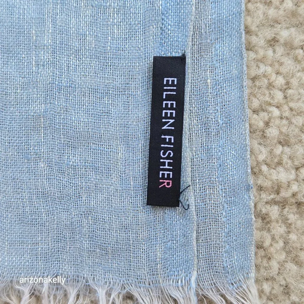 Eileen Fisher Linen Scarf Sky Blue Powder Blue